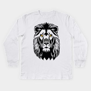 Majestic Lion Face Kids Long Sleeve T-Shirt